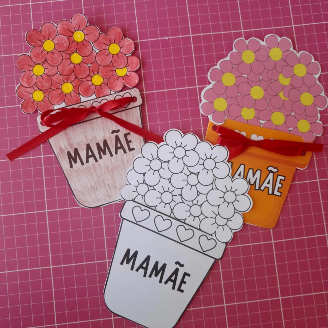 Cartão dia das Mães Vaso de Flores